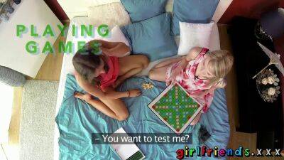 Game - Cute blondes play games before fucking - sexu.com