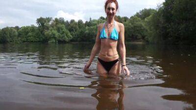 Bathing In Pond In Bikini - hclips.com