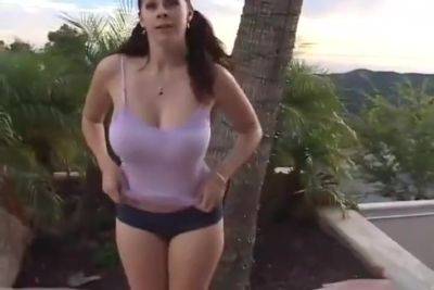 Girl With Big Tits Gets Titty Fucked Outdoors - hotmovs.com