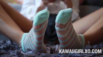Kawaii Girl - Kawaii Girl In Playing Footsies With Your Cock - hotmovs.com