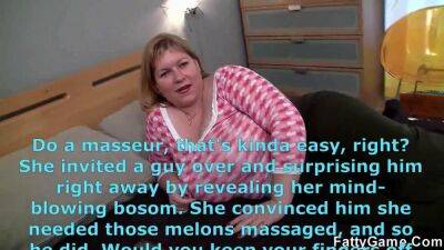 Fatty Game - Having a masseur massage it all (Angellyn - Big tits - sunporno.com