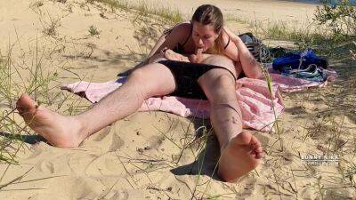 Sucking His Dick At Public Nudist Beach - hclips.com - Russia