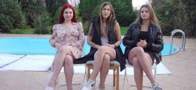 Olivia Sparkle - Three girls are playing trip wrestling outdoors - inxxx.com