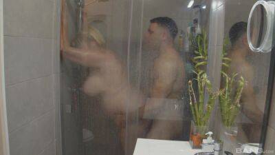 BBW mature fucked at the shower by the horny nephew - xbabe.com