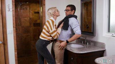 Skye Blue - When Nerds Attack part 1 - Blonde student in glasses Skye Blue fucked in bathroom - xtits.com - Usa